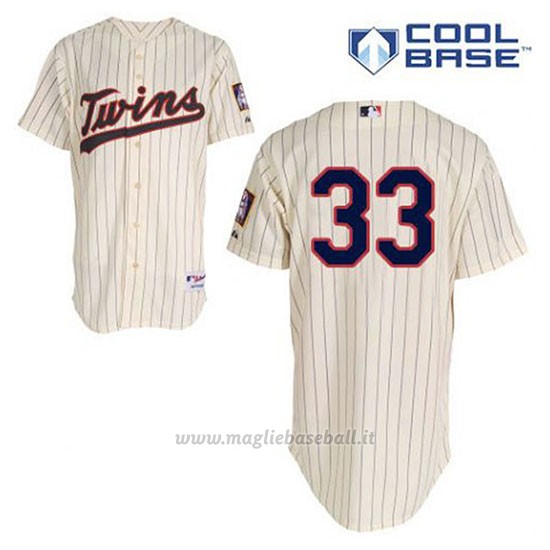 Maglia Baseball Uomo Minnesota Twins Justin Morneau 33 Crema Alterner Cool Base